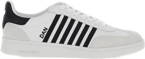 Dsquared2 Low-Top Sneakers Calfskin+Crust White+Black in wit