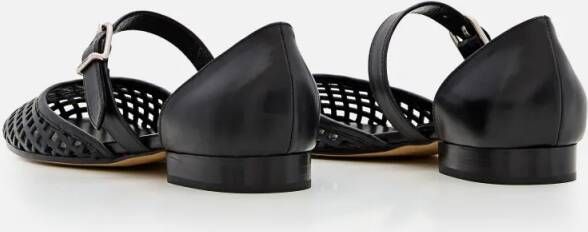 Durazzi Milano Perforated Net Ballerinas in zwart