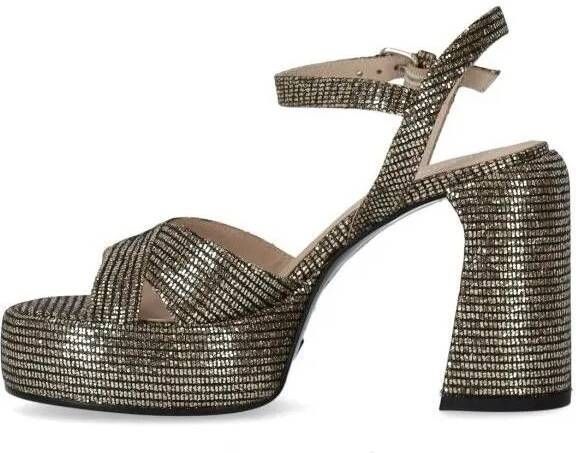 Elena Iachi Sandalen Lexy Black Gold Heeled Sandal in grijs