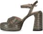 Elena Iachi Sandalen Lexy Black Gold Heeled Sandal in grijs - Thumbnail 1