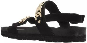Espadrij l originale Sandalen Claq Velour Gold in zwart
