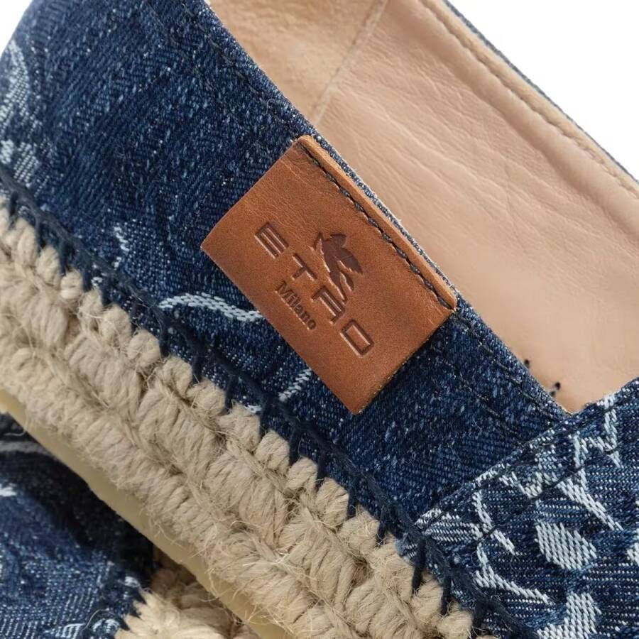ETRO Loafers Espadrillas Denim Jacuard in blauw