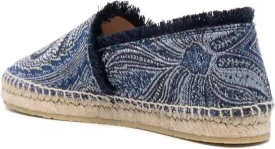 ETRO Paisley Pattern Espadrilles With Jute Sole in blauw