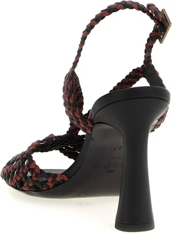 ETRO Sandalen Two-Tone Woven Fabric Sandals in zwart