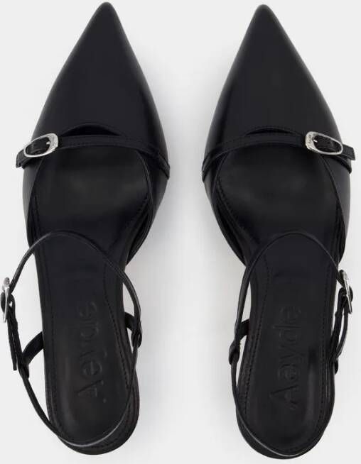 Aeydē Hoge hakken Melia Sandals Leather Black in zwart
