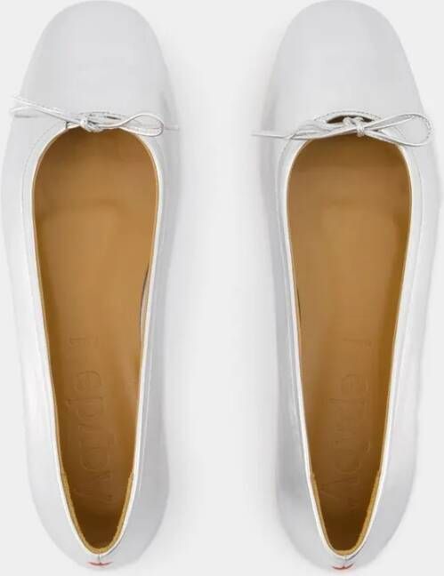 Aeydē Delfina Ballerinas Leather Silver in wit