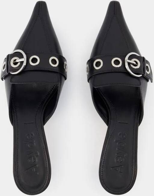 Aeydē Slippers & Mules Danielle Sandals Leather Black in zwart
