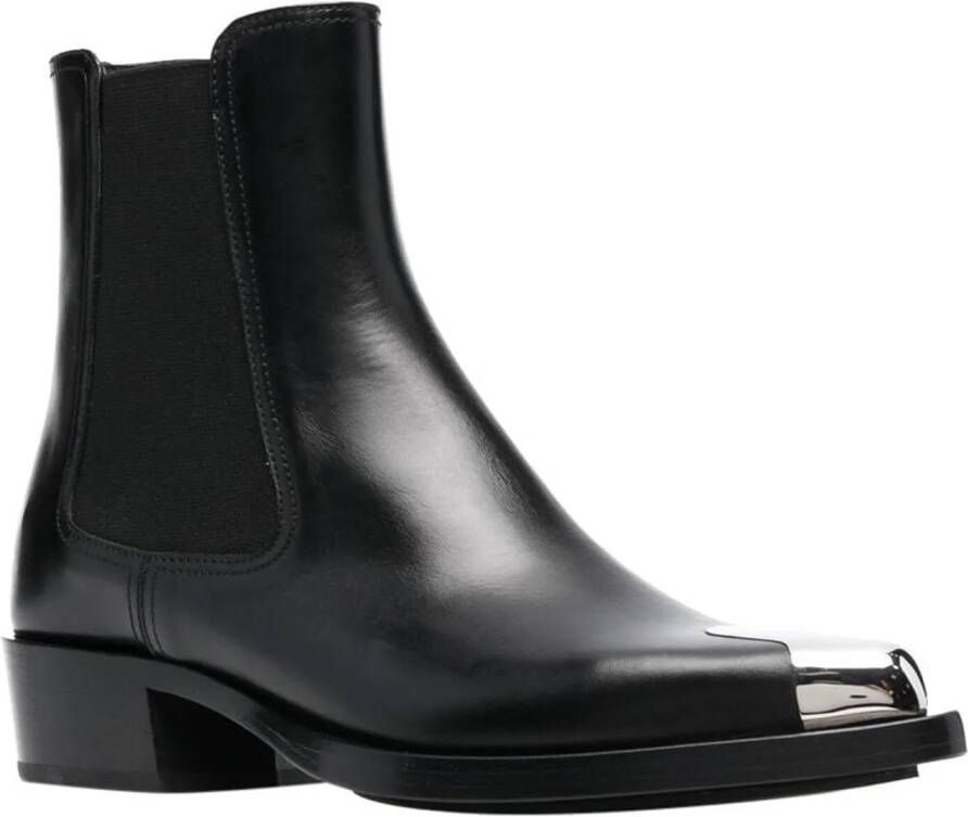 alexander mcqueen Boots Leather Boots in zwart