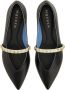 Alexander mcqueen Leather Ballerina Flats With Pointed Toe in zwart - Thumbnail 3