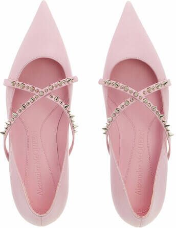 alexander mcqueen Loafers & ballerina schoenen Pointed Ballerinas Leather in poeder roze