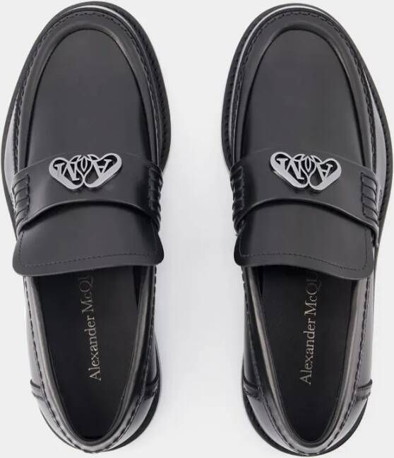 alexander mcqueen Seal Loafers Leather Black Argentãƒæ Ã†Â€™Ãƒâ€ in zwart