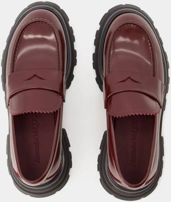 alexander mcqueen Loafers Leather Dark Burgundy in rood