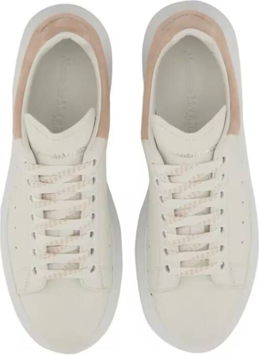 alexander mcqueen Low-Top Sneakers Oversized Calfskin Sneakers With Suede Heel Tab in wit