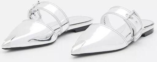 alexander mcqueen Sandalen MIRROR POINTED OPEN BACK SANDALS in zilver