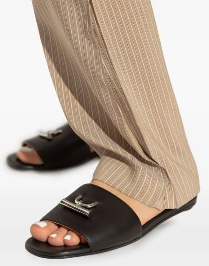 alexander mcqueen Sandalen Open Toe Slip-On Sandals in zwart