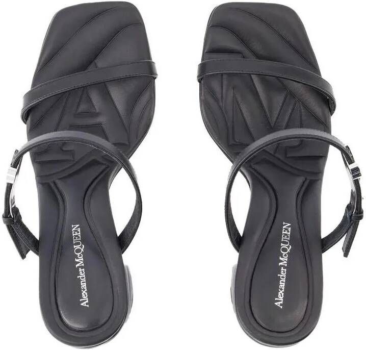 alexander mcqueen Sandalen Seal Heeled Sandals Leather Black Argentãƒæ Ã† in zwart
