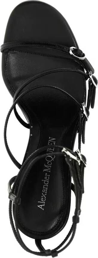 alexander mcqueen Sandalen Strap Leather Sandals in zwart
