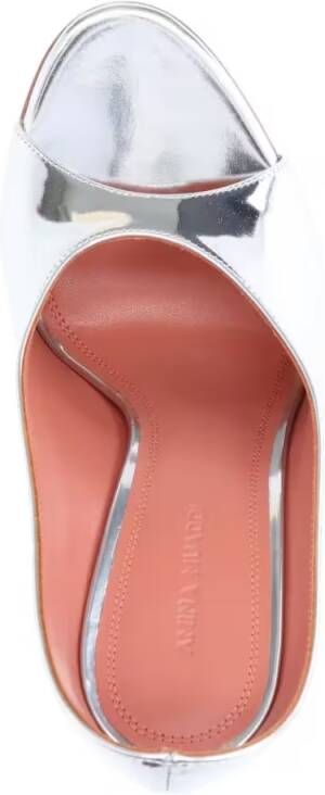 Amina Muaddi Sandalen "Anok Slipper" Pumps Mirrored Patent Calfskin in zilver