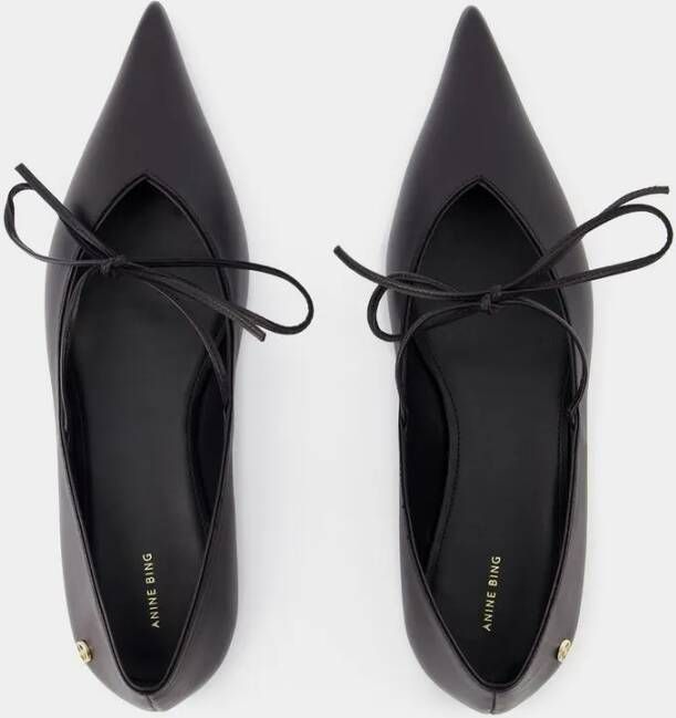 Anine Bing Ballerinas Nikki Ballerinas Leather Black in zwart