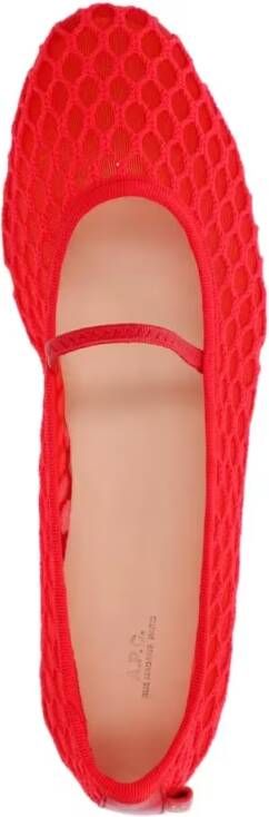 A.P.C. Swan Mesh Ballerinas Red in rood