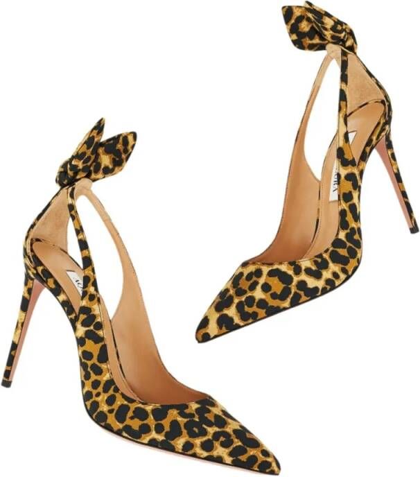 Aquazzura Hoge hakken Bow Tie Pump 105 in bruin