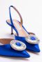 Aquazzura Hoge hakken `Crystal Hoop Sling 50` in blauw - Thumbnail 3