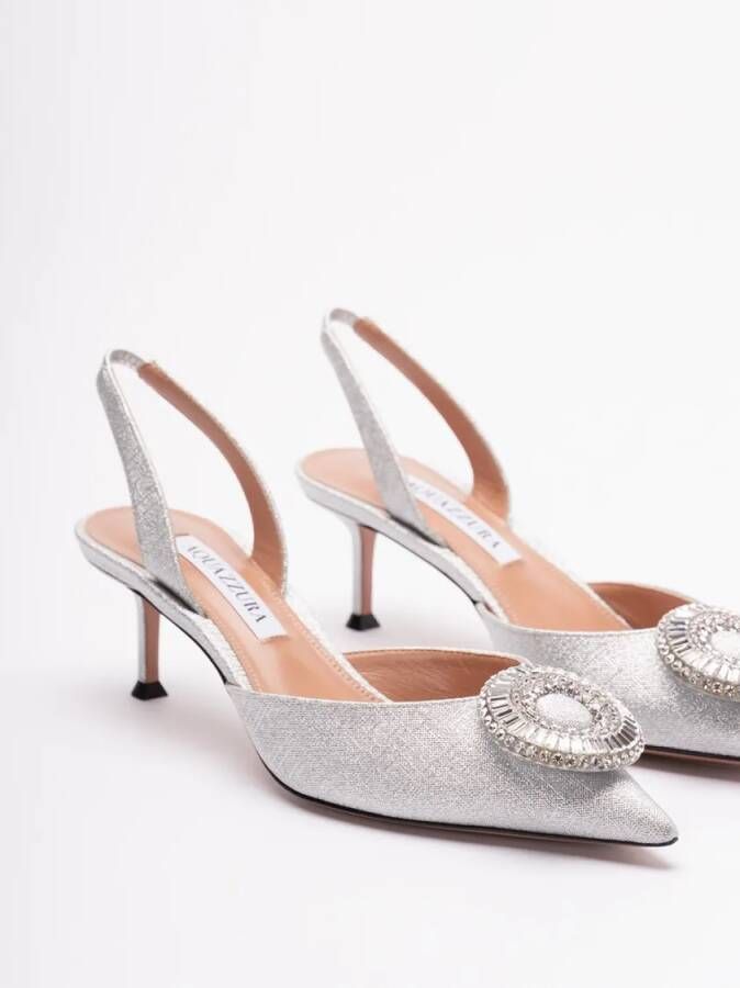 Aquazzura Hoge hakken `Crystal Hoop Sling 50` in wit