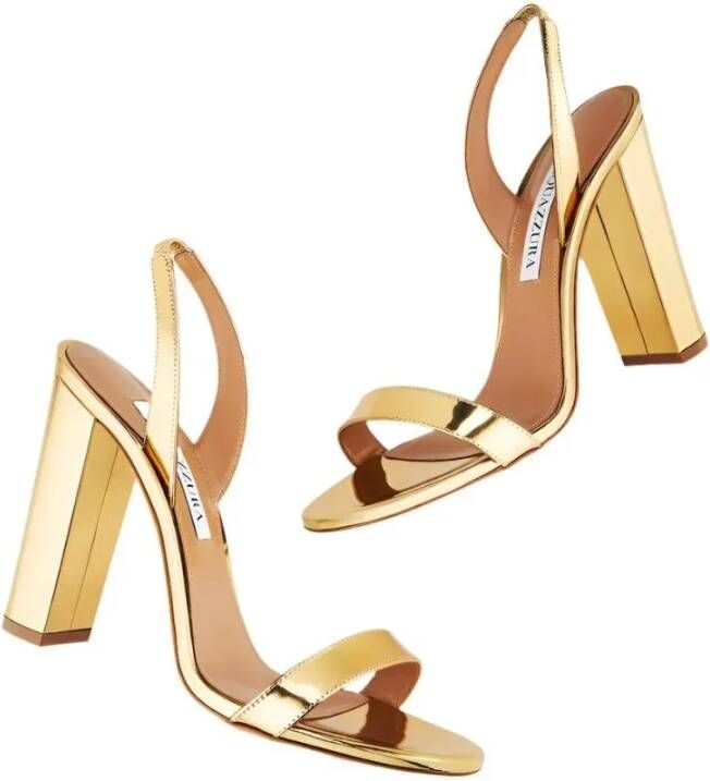 Aquazzura Sandalen So Nude Block Sandal 105 in goud
