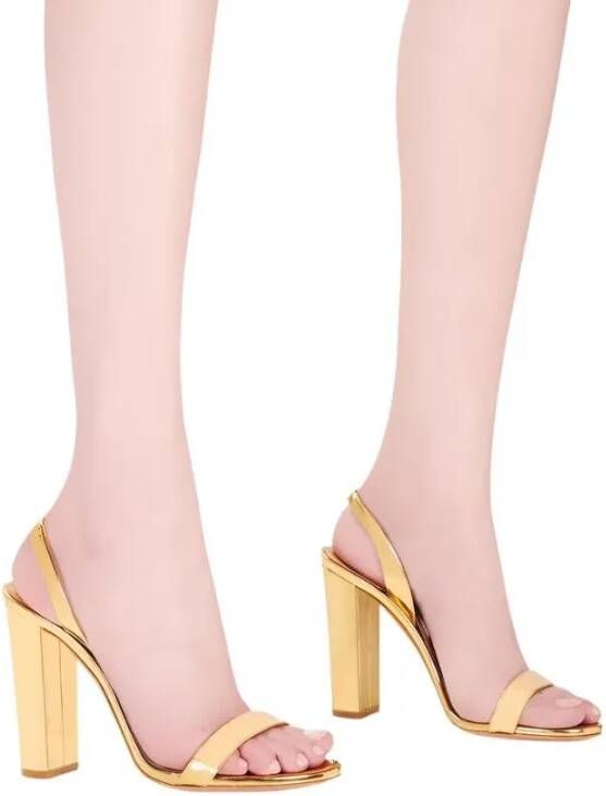 Aquazzura Sandalen So Nude Block Sandal 105 in goud