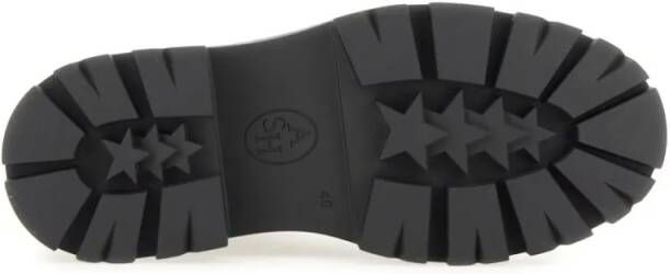 Ash Boots Black Leather Amphibian With Rugged Sole in zwart