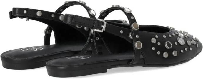 Ash Brenda Black Slingback Ballet Flat Shoe in zwart