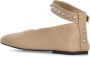 ASH Roze Leren Platte Schoenen met Enkelbanden - Thumbnail 4
