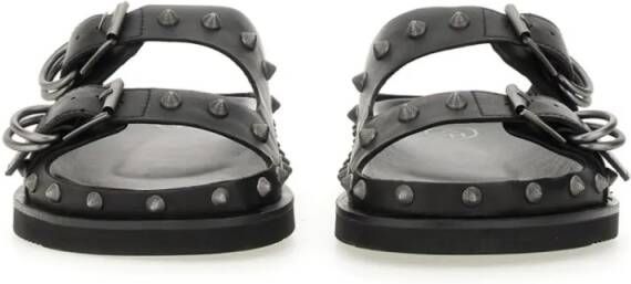 Ash Sandalen Black Calf Leather "Urus" Sandals in zwart