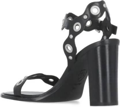 Ash Sandalen Black Leather Keira Heeled Sandals in zwart