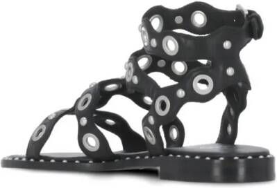Ash Sandalen Black Leather Pop Up Sandals in zwart