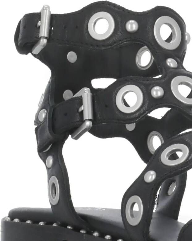 Ash Sandalen Black Leather Pop Up Sandals in zwart