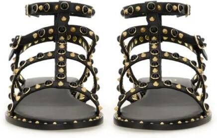 Ash Sandalen Studded Black Calf Leather Sandal in zwart
