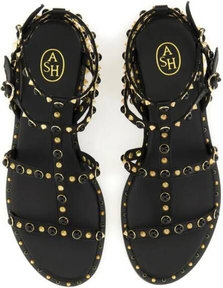 Ash Sandalen Studded Black Calf Leather Sandal in zwart