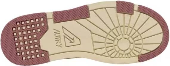 Autry Low-Top Sneakers Clc Low Leat Lam Wht Rose Sneakers in beige