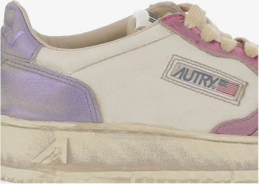 Autry Low-Top Sneakers Low-Top Leather Sneakers With Vintage Effect in meerkleurig
