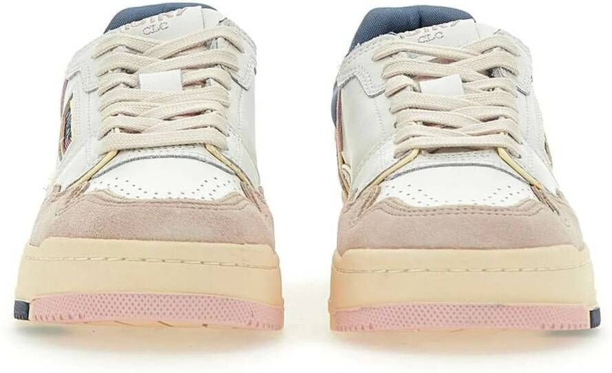 Autry Low-Top Sneakers Low-Top Sneakers With Calfskin Panels in wit
