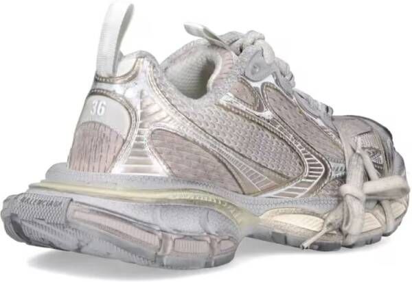 Balenciaga Low-Top Sneakers Oversized Platform Sneakers With Distressed Grey M in beige
