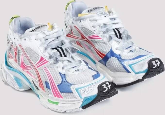 Balenciaga Low-Top Sneakers Runner Multicolor Polyurethane Sneakers in wit