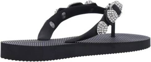 Balenciaga Sandalen "Cagole" Stud And Rhinestone Flip-Flop Sandals – B in zwart