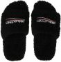 Balenciaga Sandalen Furry Slide Sandals in zwart - Thumbnail 2