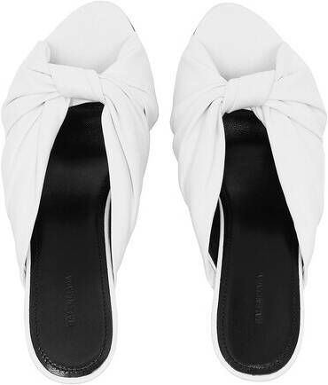 Balenciaga Slippers Drapy Mules Leather in wit
