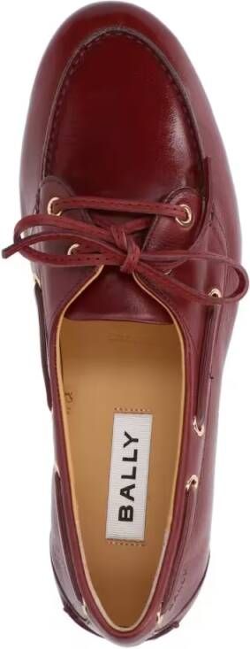 Bally Buffalo Leather Slip-On Moccasins With Tonal Logo in bruin