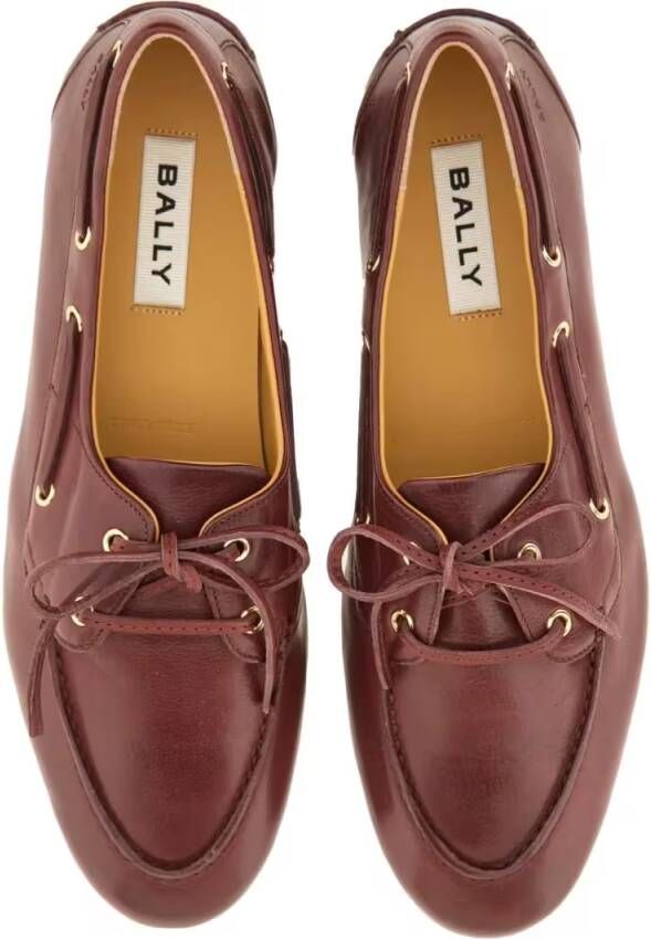 Bally Moccasin Plume With Polished Leather Upper And Dec in bruin