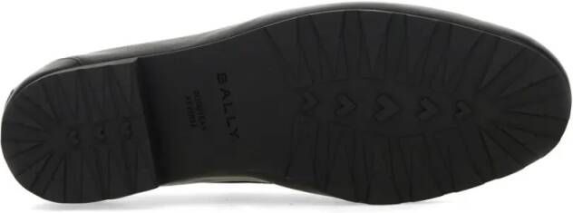 Bally Smooth Leather Loafers With Decorative Lacing in zwart