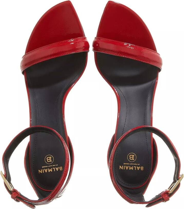 Balmain Sandalen Moneta Sandals Patent Leather in rood